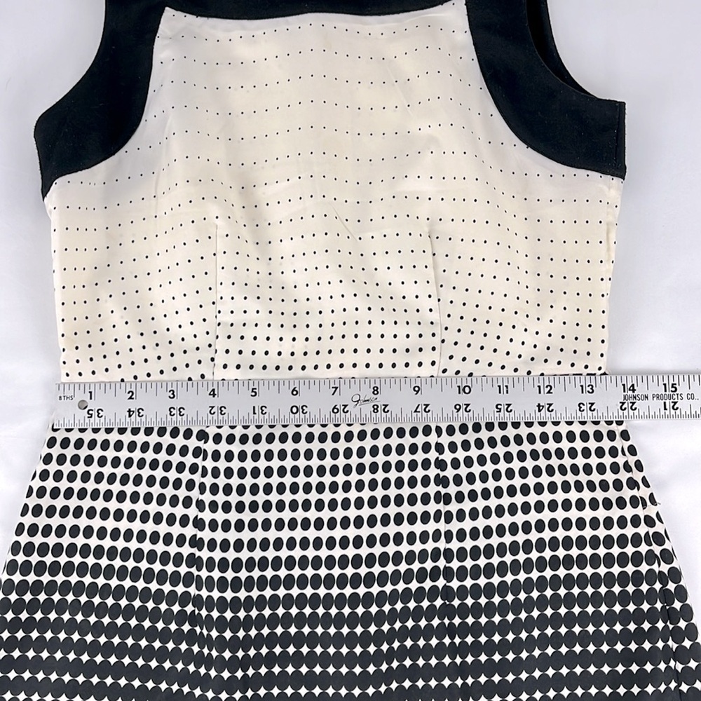 The Limited Polka Dot Mini Dress Back Zip Sleeveless Black Cream Size 0 - Picture 7 of 11